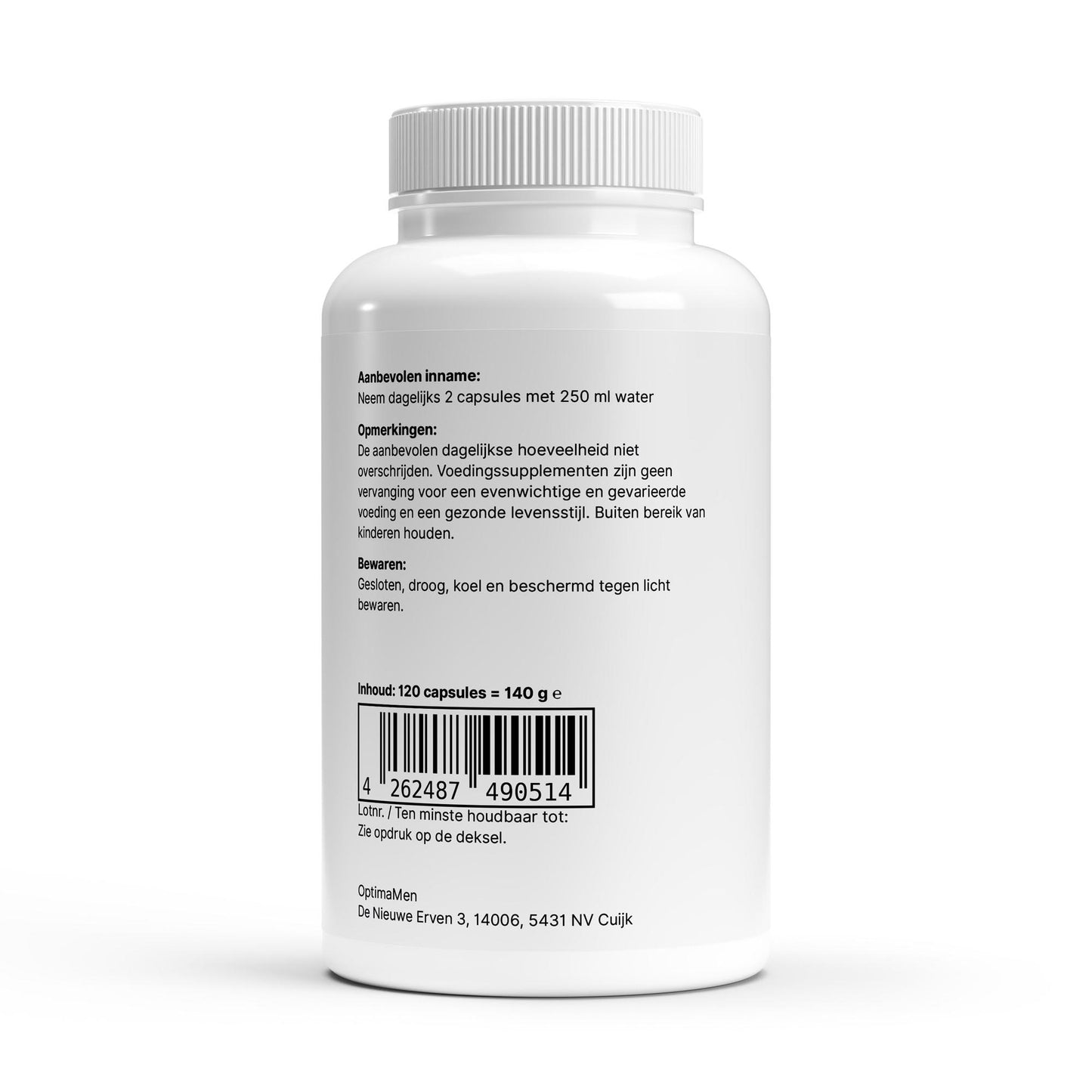 Omega 3 visolie fles met gebruiksinformatie en voedingssupplement details.