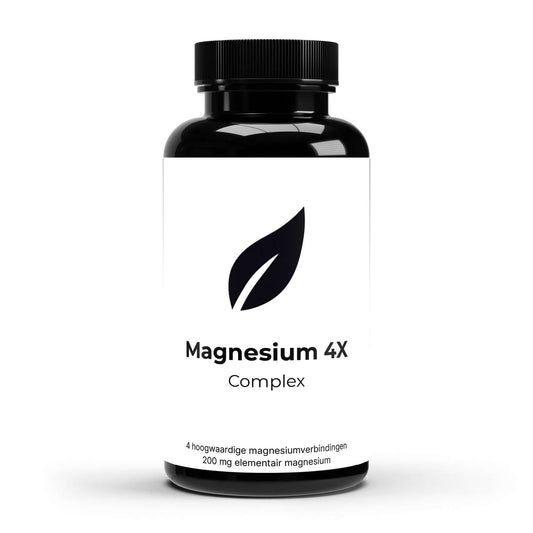 Voorzijde fles magnesium bisglycinaat supplement