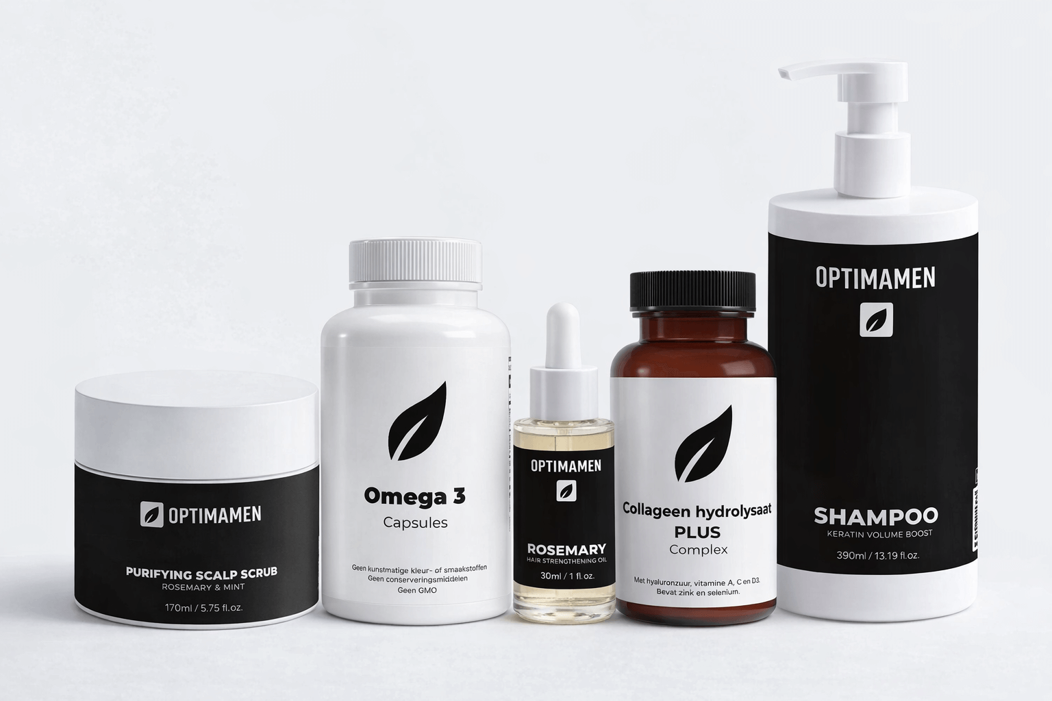 Collectie foto van de 3D Defense System bundel op een witte achtergrond