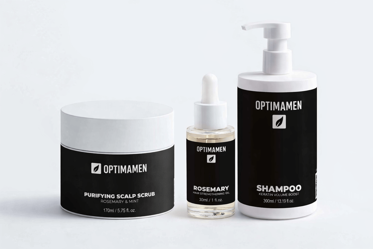 Collectie foto van de Hair Care Essentials bundel op een witte achtergrond