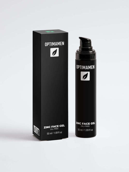 Olievrije moisturizer voor mannen in een zwarte verpakking op een witte achtergrond